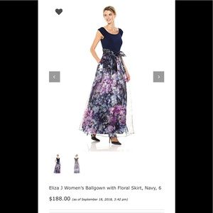 Eliza J Navy & Floral Gown